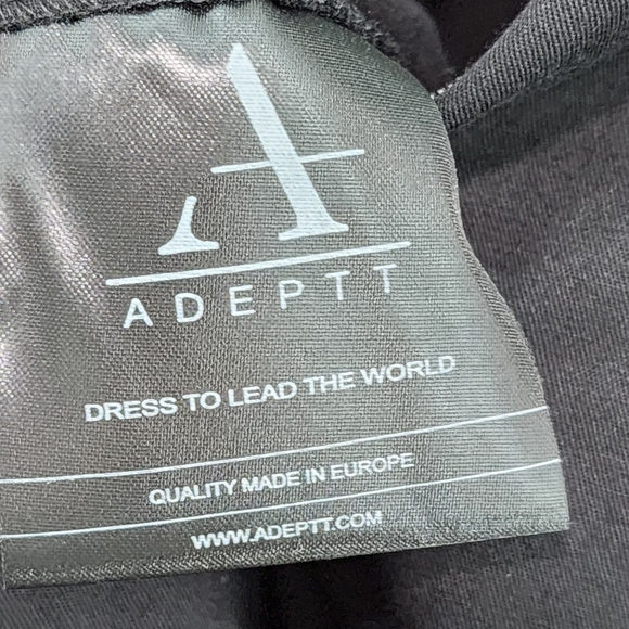 Adeptt Women's Ruched Details Black Collared Balloon Dress Sz M - Picture 9 of 10